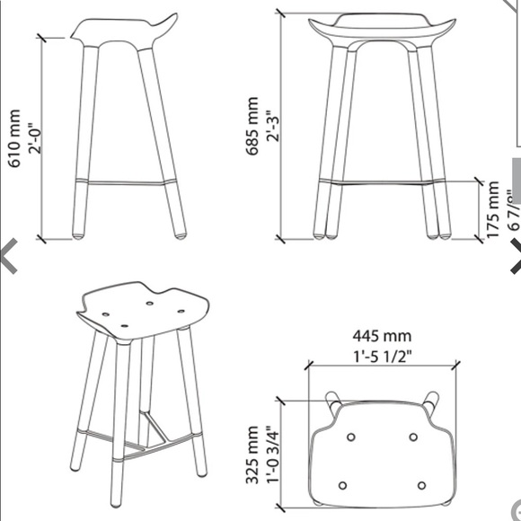 Pilot Kitchen Stool by Quinze & Milan imported from Belgium gently used - Picture 5 of 5